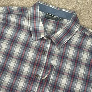 Free Country Mens XL Plaid‎ Short Sleeve Button Up Shirt Pocket Casual